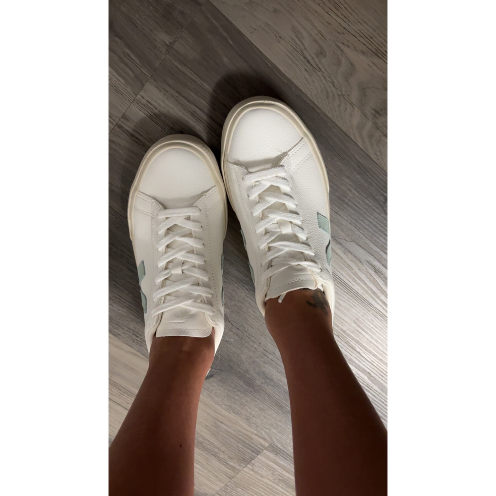 Veja Campo White Sage Green Sneakers - Picture 2 of 3